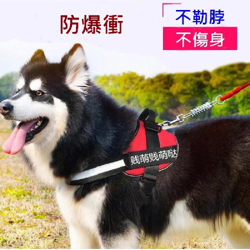 Caiyi 小中大型犬防暴衝K9胸背帶 寵物防暴衝帶 狗胸背帶 寵物防暴衝 牽繩 寵物胸背帶 XL
