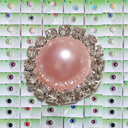 西西手工藝材料 25642 圓形珍珠鑲鑽(平底)1入霧面款 手機殼DIY 水鑽 美甲貼鑽 無膠貼鑽 造型平底鑽 滿額免運