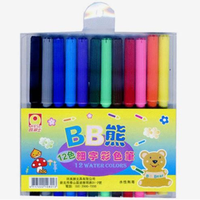 歐菲士 OFESE BB熊 12色細字彩色筆水性彩色筆 / 無毒]