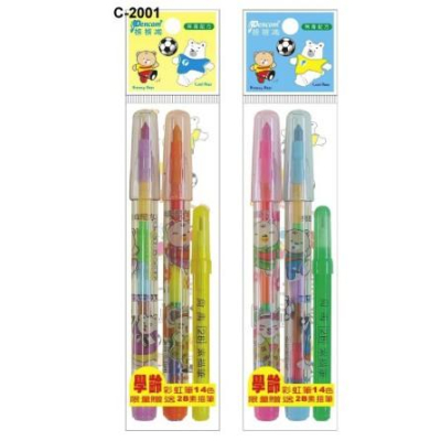 Pencom 尚禹 C2001 14色 色鉛筆 彩虹筆 胖胖彩虹筆 2支入 (限量贈送免削鉛筆一支)