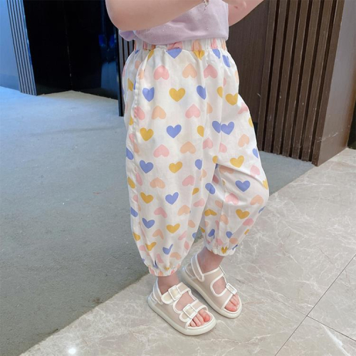 寶貝童裝女童夏裝褲夏季正韓洋氣時髦女寶寶休閒2束腳褲兒童褲子夏款3