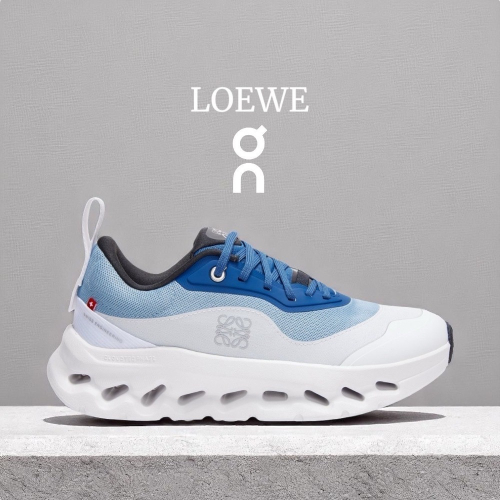 ?LOEWE x On昂跑聯名Running Cloudtilt 2.0 Blue White彈力再生針織鞋｜聯乘｜雲