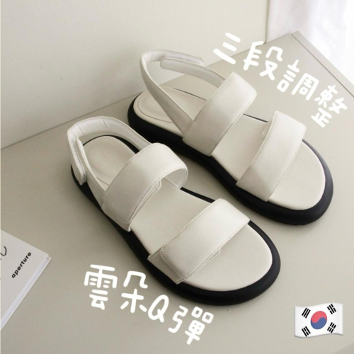 ｜小厚底涼鞋 軟嫩彈力涼拖鞋 魔鬼氈設計｜可調鬆緊 走路超舒適 不磨腳 懶人穿搭推薦