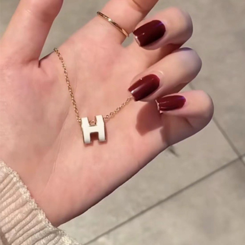 鈦鋼H字母項鍊N01