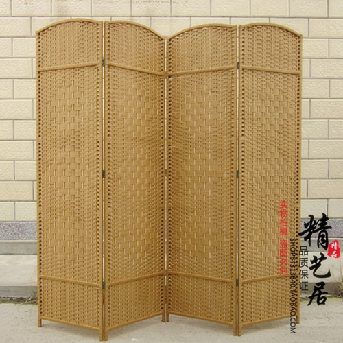 時尚屏風隔斷藤編折屏簡易草編居家環保辦公酒店餐廳折疊移動屏風