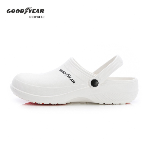 GOODYEAR 固特異 男 女 多功能 防水 防油 輕便鞋 護趾 輕量 水陸兩用 緩震 抓地底紋 外送鞋 廚師鞋 白