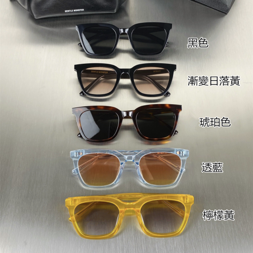 gm墨鏡 GENTLE MONSTER太陽鏡 新品momati 韓版時尚復古方框墨鏡 男女通用款太陽眼鏡 琥珀色黑色方框