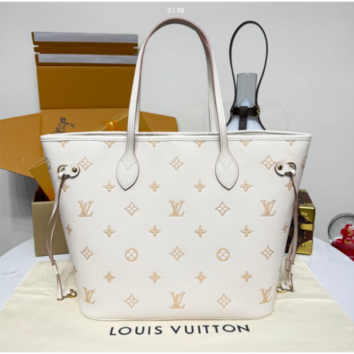 二手Louis Vuitton 壓花Neverfull MM托特包購物袋手提包M1428