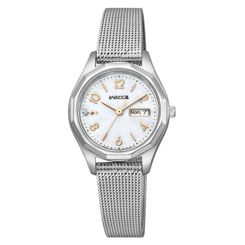 CITIZEN 星辰 wicca 少女系列 太陽能優雅晶鑽手錶-26.5mm (KH3-517-11) 女錶