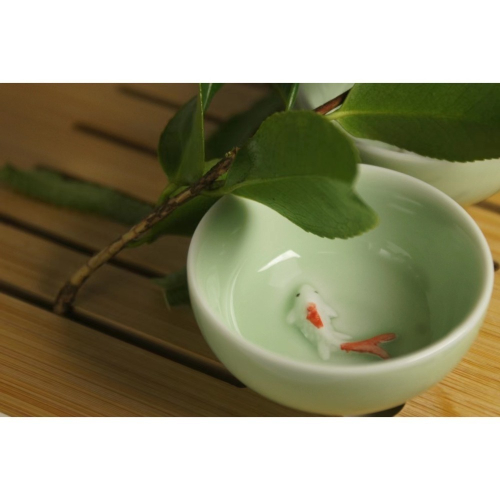 【破曉】鯉魚青瓷茶盞龍泉青瓷功夫茶杯品茗茶具茶藝茶道沏茶